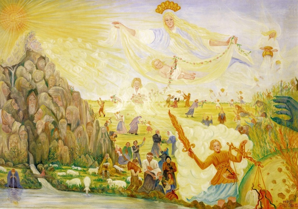 Die prophetischen Bilder der Maria Magdalena Hafenscheer - Bild XXII - Haltet euch schuld los - 1958 